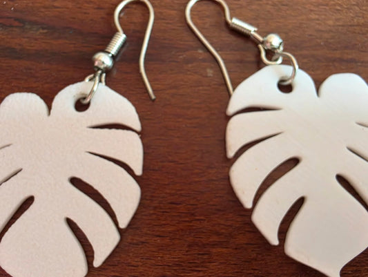 pendientes hoja blanca
