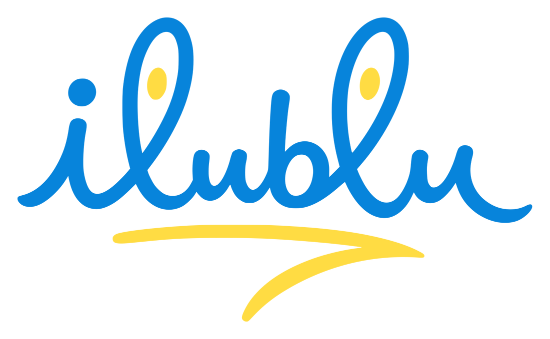 ILUBLU — firma larga azul con pico amarillo