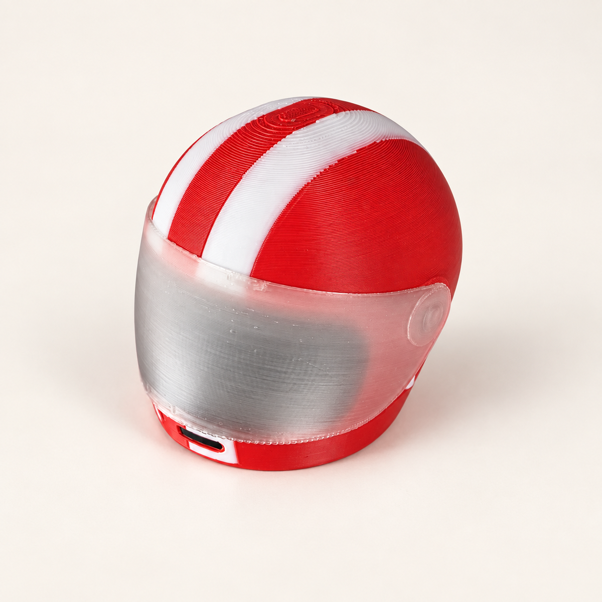 Casco portaobjetos Paddock rojo y blanco con visera cerrada